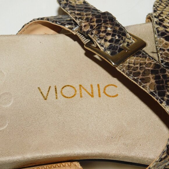 Vionic Snake Print Sandals Size 10 - Picture 7 of 9